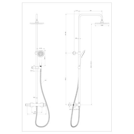WENKO 25483100 - Douchesysteem WATERSAVING SYSTEM 120 cm glanzend chroom