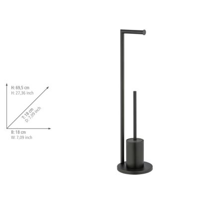 WENKO 25675100 - WC-set FERLA 18x69,5 cm zwart