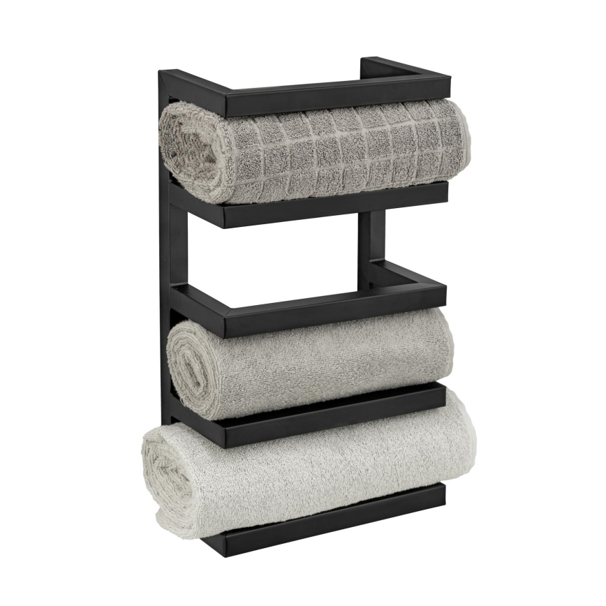 WENKO 25780100 - Handdoekhouder FONDIRO 24x42 cm zwart