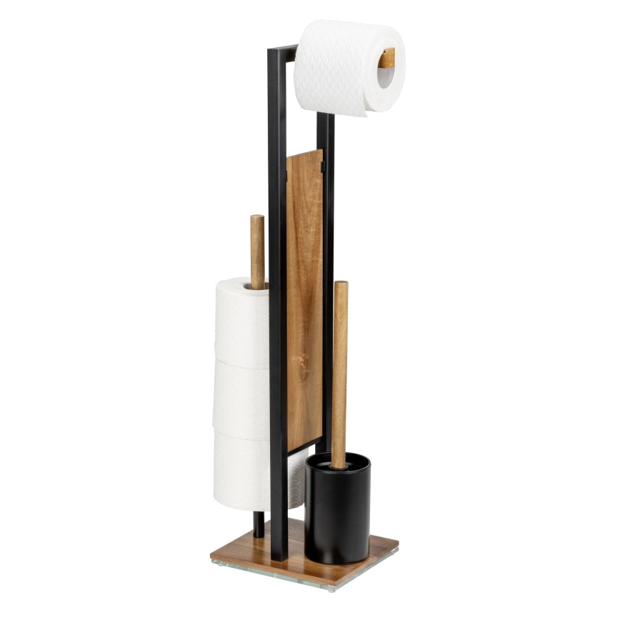 WENKO 25784100 - WC-set RIVALTA 18x70 cm bruin/zwart