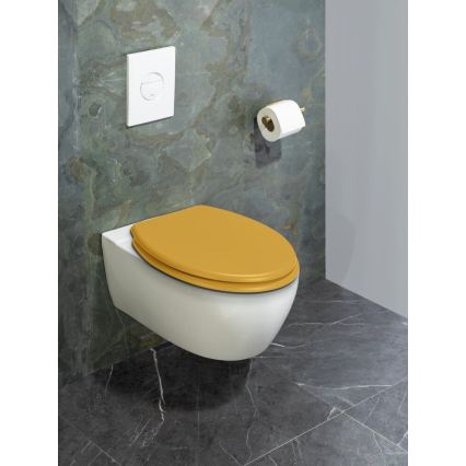 WENKO 25792100 - WC-bril PRIMA 37x41 cm geel/zilver