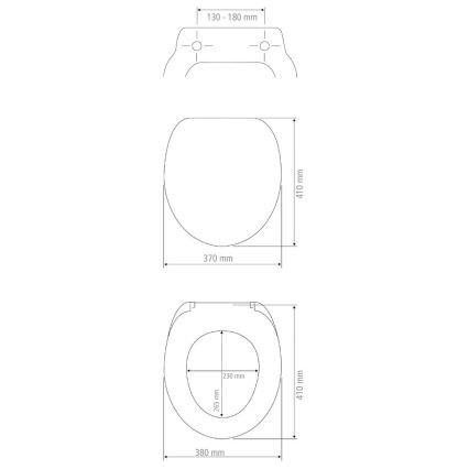WENKO 25792100 - WC-bril PRIMA 37x41 cm geel/zilver