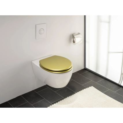 WENKO 26010100 - WC-bril ALDENO 37x41 cm goud/zilver
