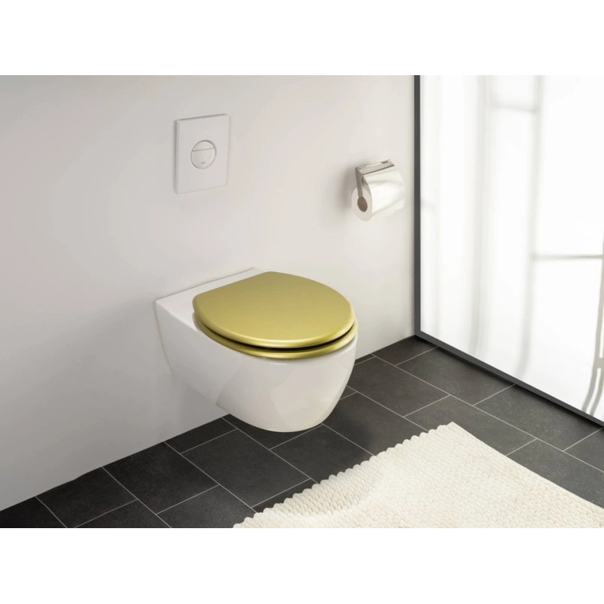 WENKO 26010100 - WC-bril ALDENO 37x41 cm goud/zilver