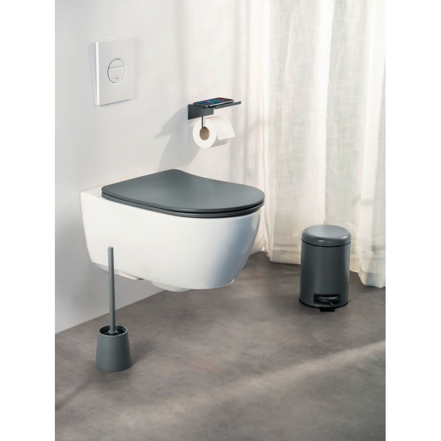 WENKO 26030100 - WC-bril GALATI 46x36 cm antraciet