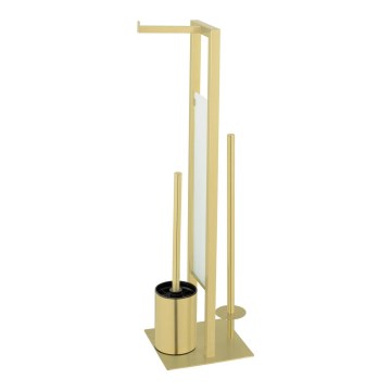 WENKO 26034100 - WC-set RIVALTA 18x70 cm roestvrij staal/goud/wit/zwart