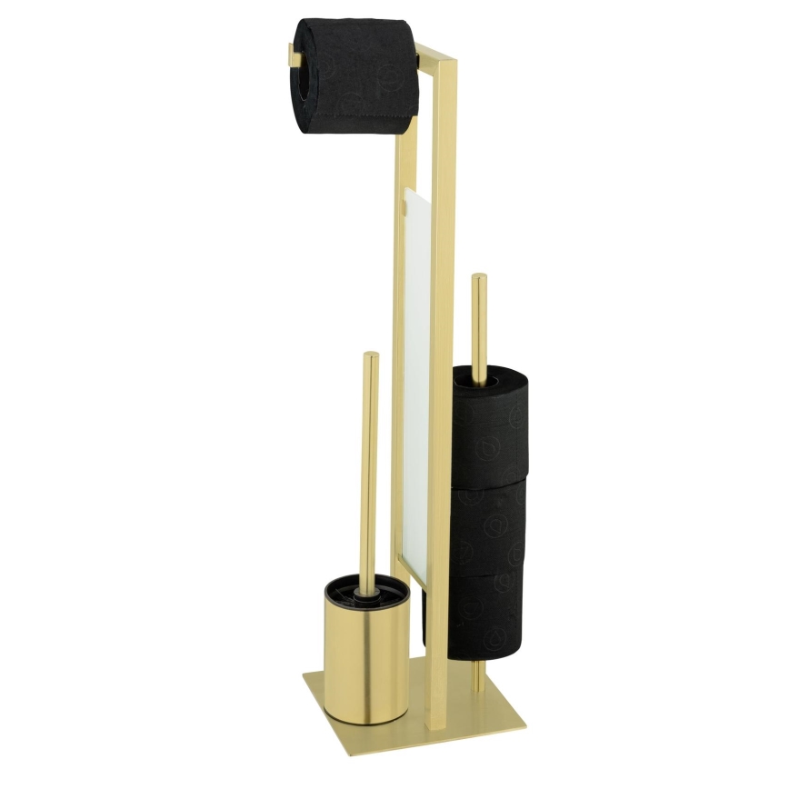 WENKO 26034100 - WC-set RIVALTA 18x70 cm roestvrij staal/goud/wit/zwart
