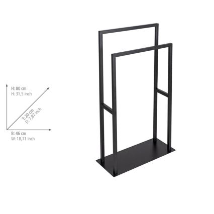 WENKO 26056100 - Handdoekstandaard RIVALTA 46x80 cm RVS/zwart