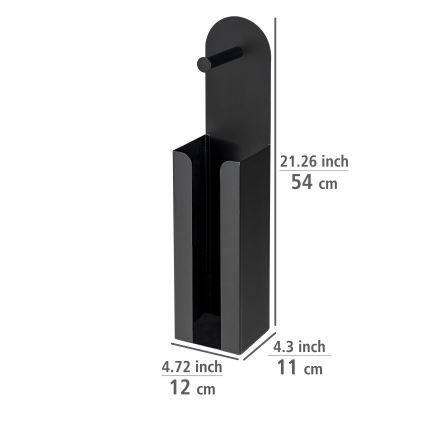 WENKO 26059100 - Rolhouder AGIRA 12x54 cm zwart