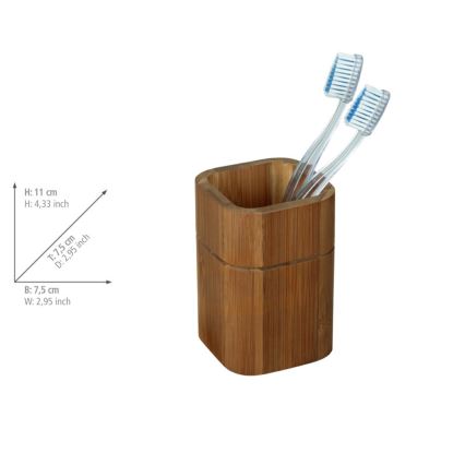 WENKO 26101100 - Tandenborstelhouder SERRO 7,5 x 11 cm, bruin