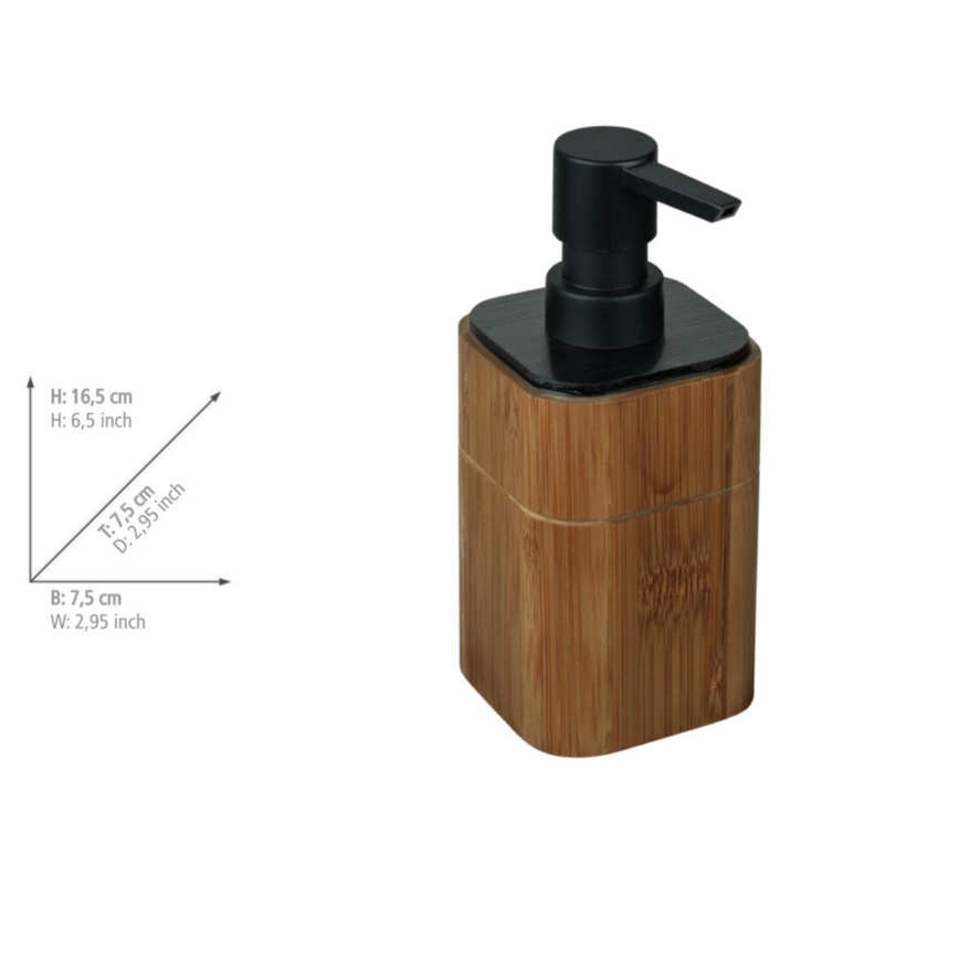 WENKO 26102100 - Zeepdispenser SERRO 7,5x16,5 cm bruin/zwart