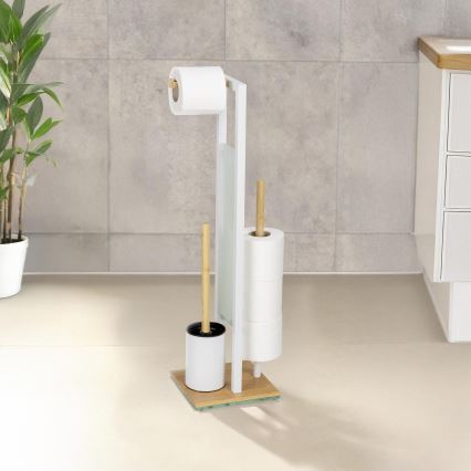 WENKO 26214100 - WC set RIVALTA 18x70 cm bruin/wit