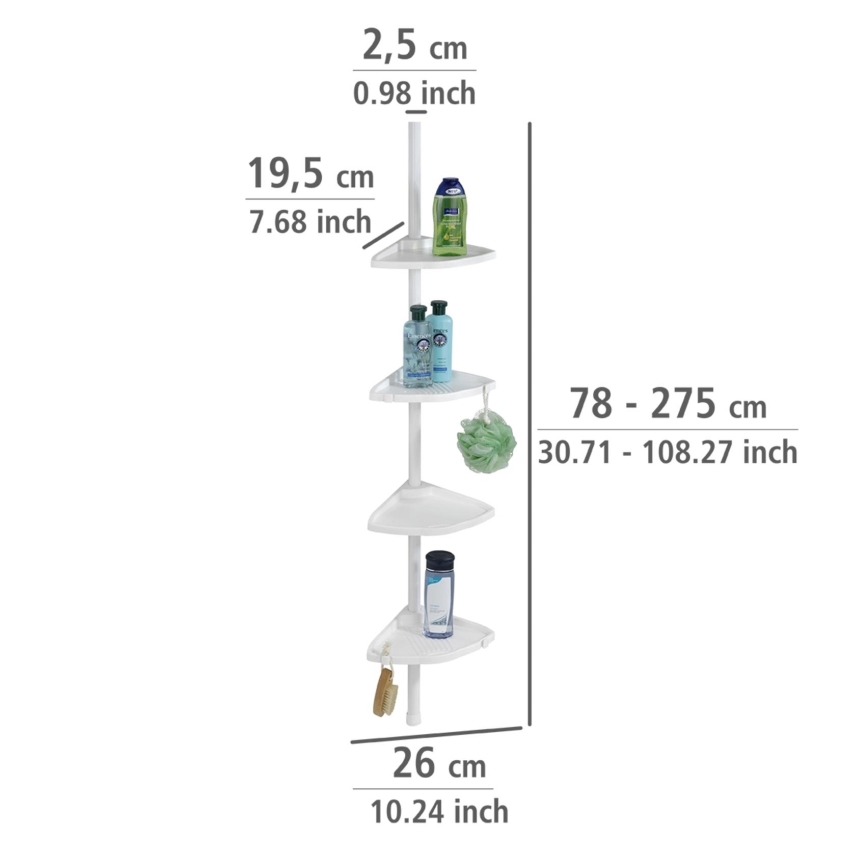 WENKO 3201010100 - Hoekelement COMPACT 26x195 cm wit