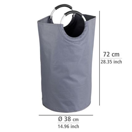 WENKO 3440803100 - Wasmand JUMBO 38x72 cm antraciet/zilver/zwart