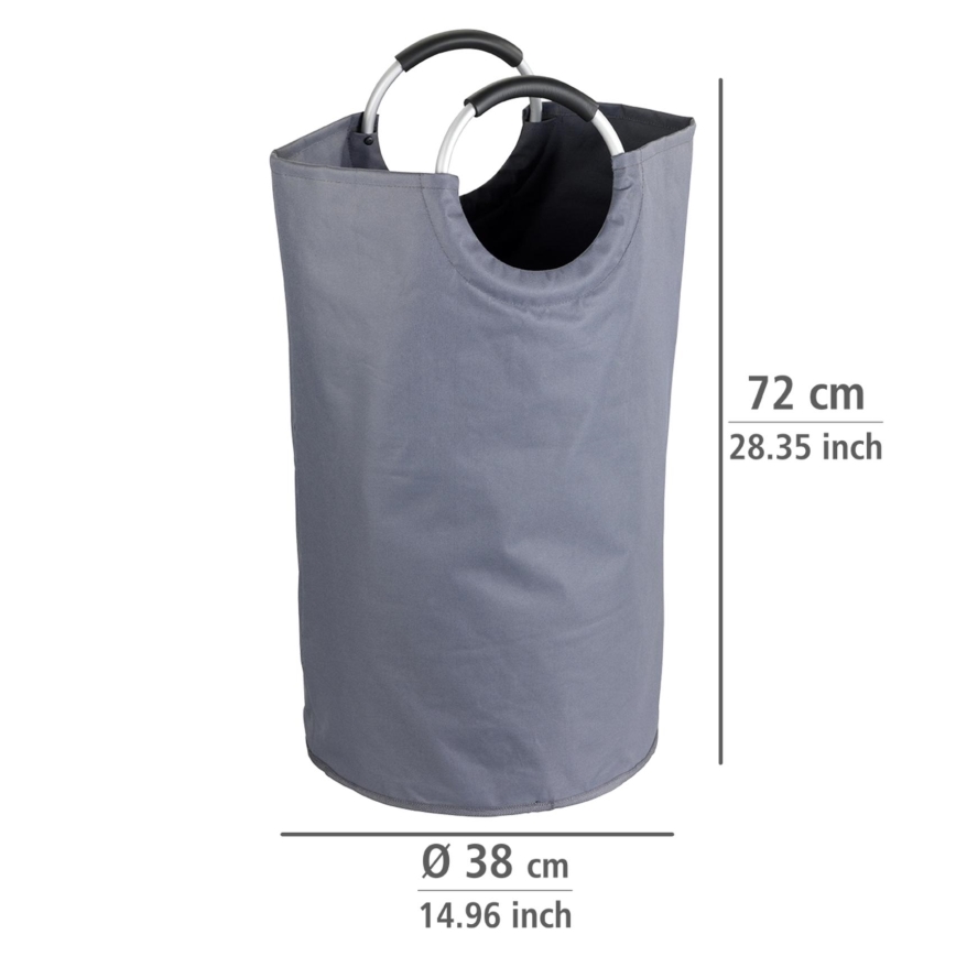 WENKO 3440803100 - Wasmand JUMBO 38x72 cm antraciet/zilver/zwart