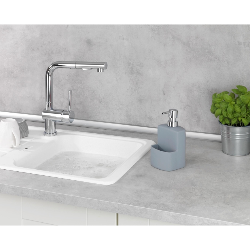 WENKO 3620116100 - Zeepdispenser FESTIVAL 10x18 cm grijs