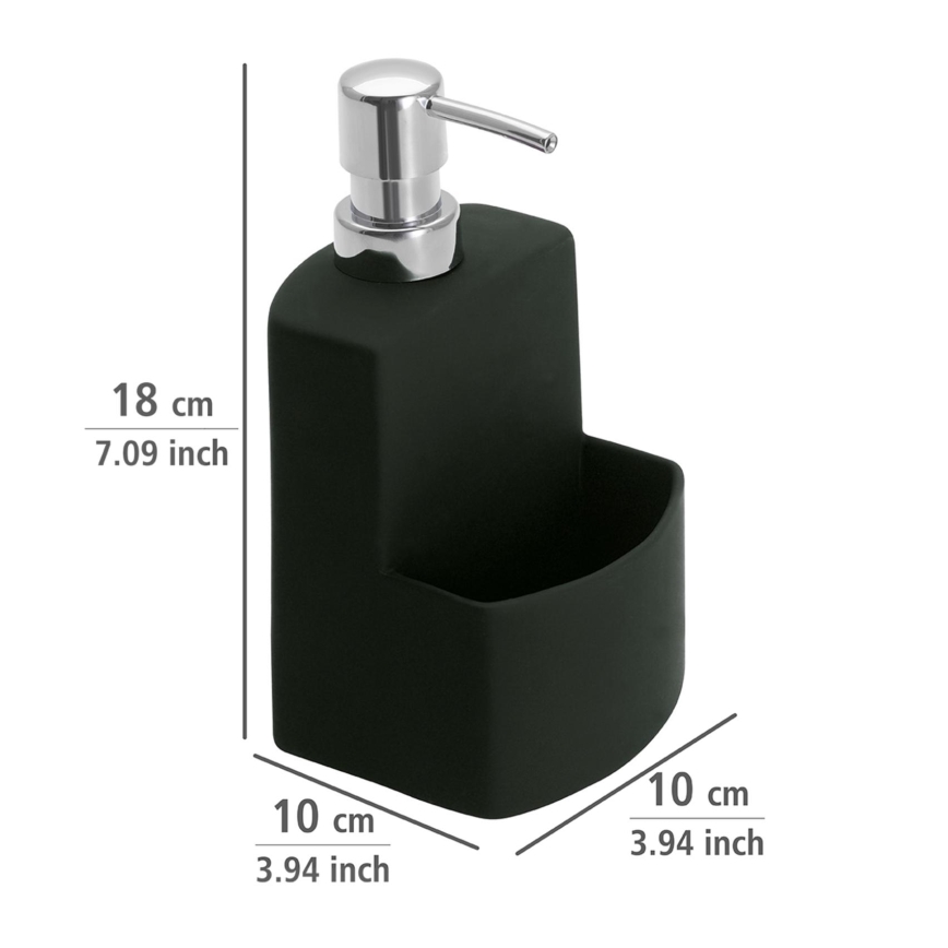 WENKO 3620117800 - Zeepdispenser FESTIVAL 10x18 cm zwart