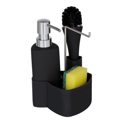 WENKO 3620127800 - Reinigingsset EMPIRE 11x19 cm zwart/zilver