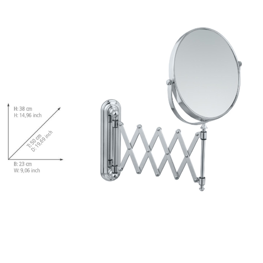 WENKO 3656241100 - Cosmetische spiegel TELESCOPE DELUXE 23x38 cm glanzend chroom