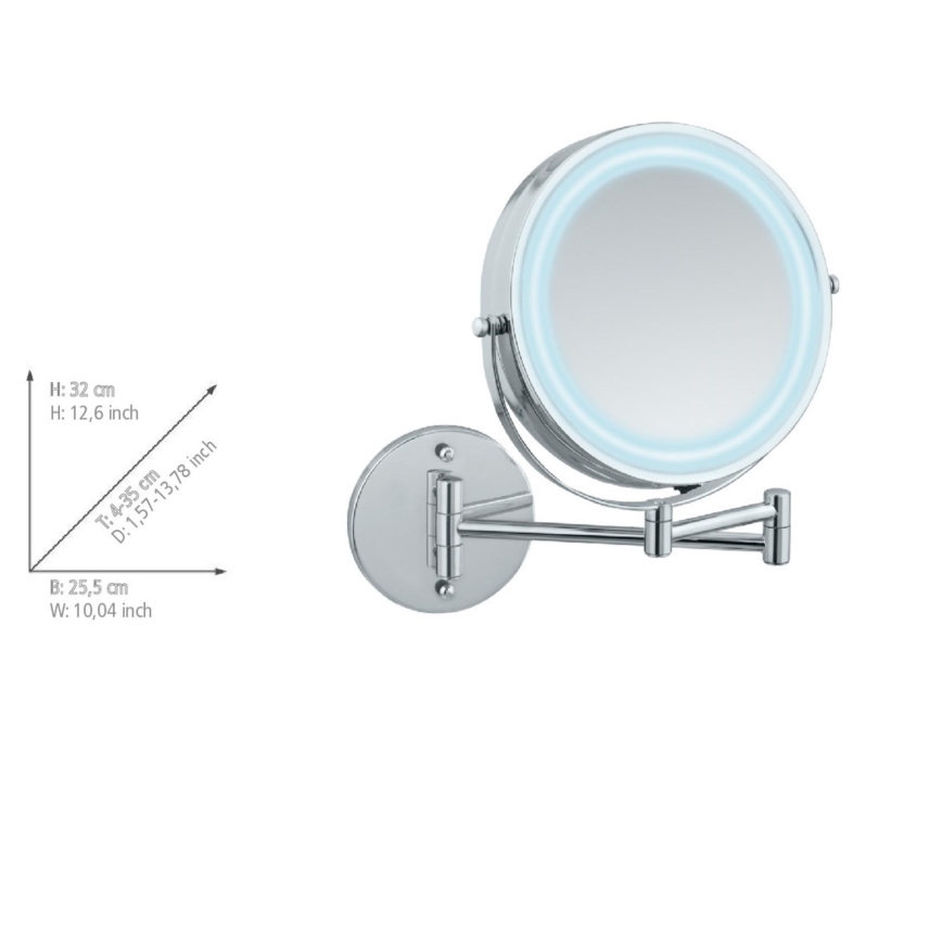WENKO 3656530100 - Spiegel POWER-LOC 25,5x32 cm glanzend chroom