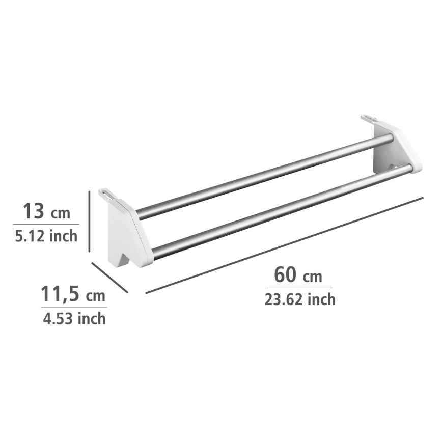 WENKO 3703100 - Droogrek TWIN 60x13 cm zilver/wit