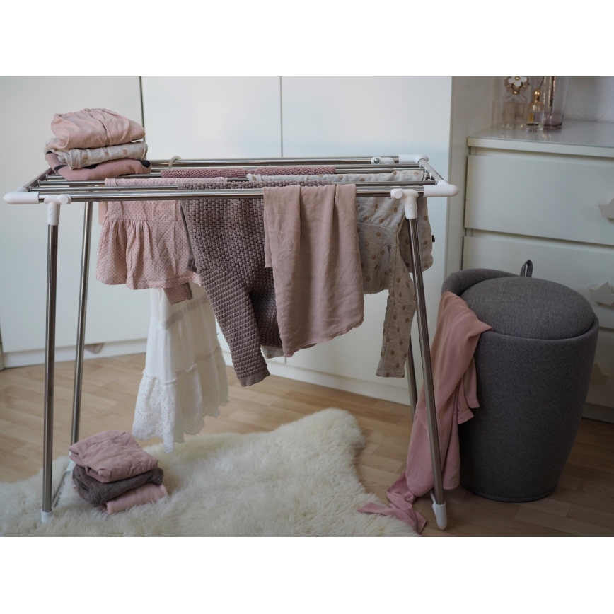 WENKO 3774020100 - PROFI SINGLE wasrek 87x79 cm RVS/zilver/wit