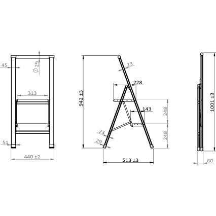 WENKO 50482100 - ALU-DESIGN trapladder 44x101 cm zwart