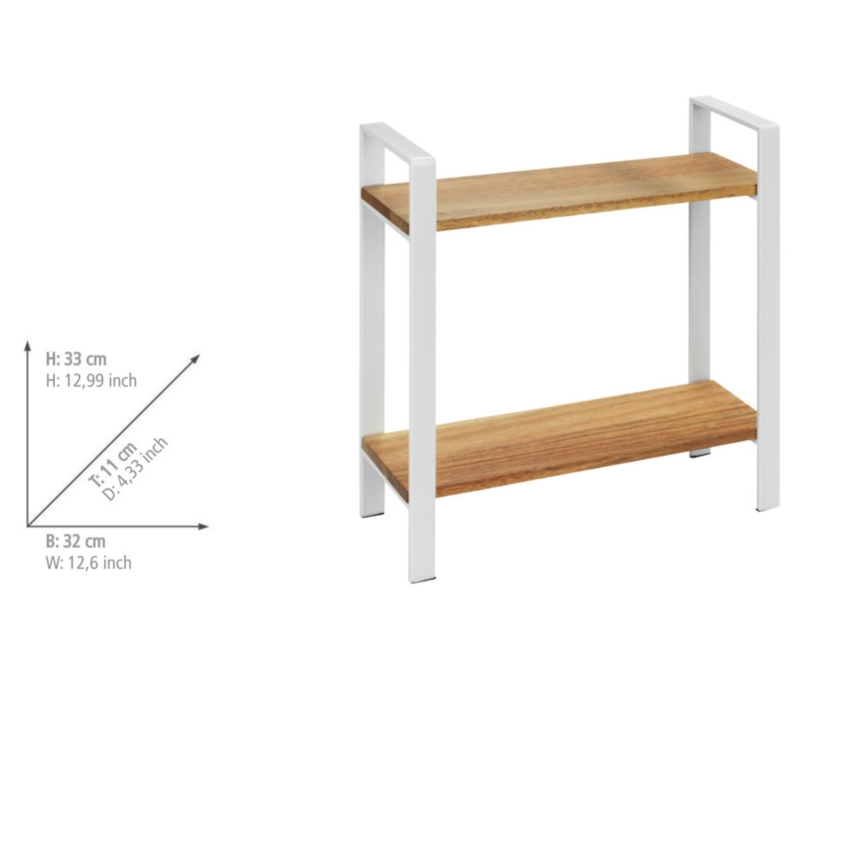 WENKO 53024100 - Wandplank LOUISA 32x33 cm wit/bruin
