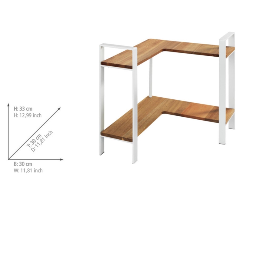 WENKO 53025100 - Wandplank LOUISA 30x33 cm wit/bruin