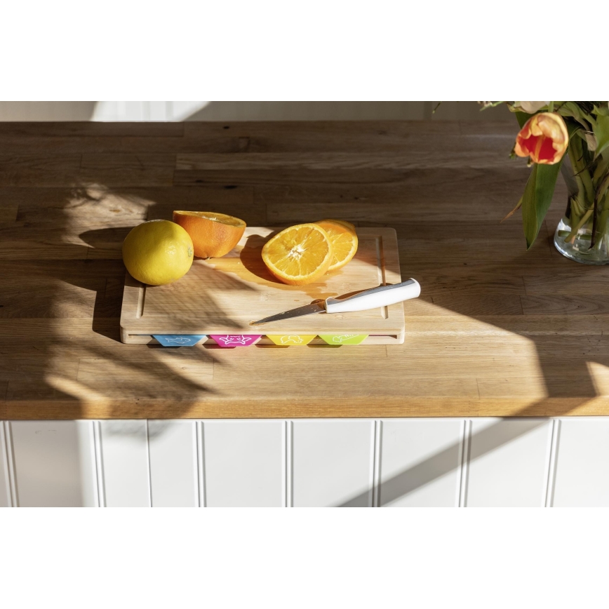 WENKO 53064100 - Snijplank 32,5x22,5 cm bruin/veelkleurig