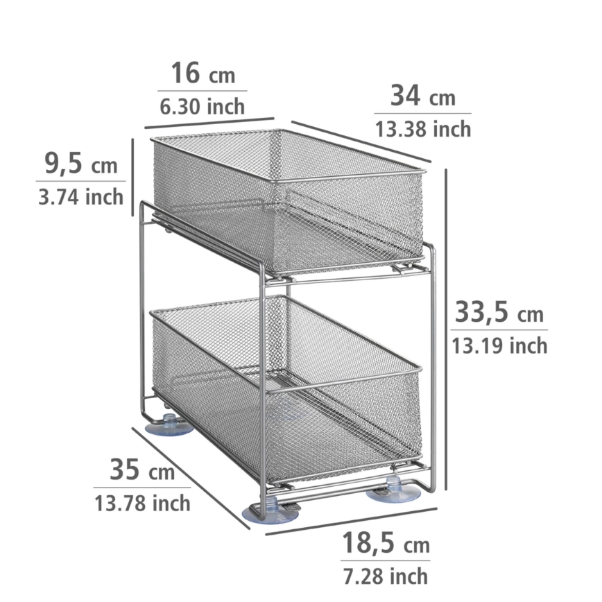 WENKO 53140800 - Plank GIOMA 35x33,5 cm zilver