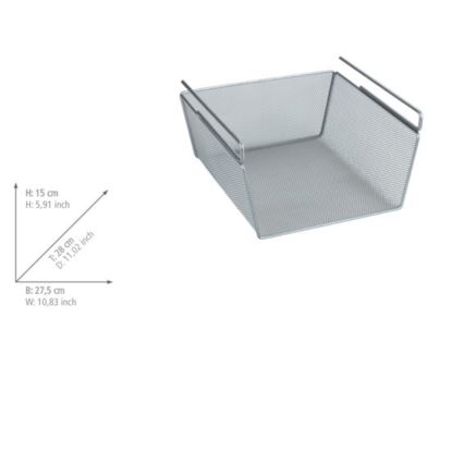WENKO 53142100 - Mand 27,5 x 28 cm, zilverkleurig