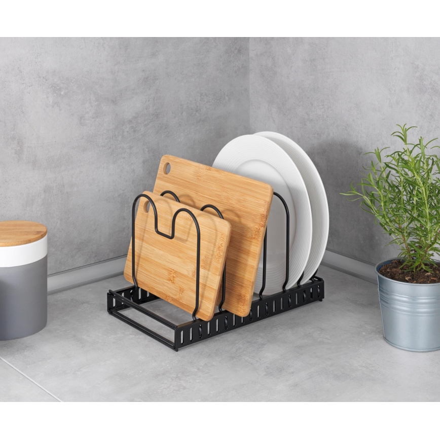 WENKO 53149100 - Pannen- en dekselhouder 18x18 cm zwart