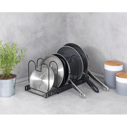 WENKO 53149100 - Pannen- en dekselhouder 18x18 cm zwart