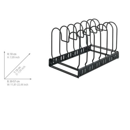 WENKO 53149100 - Pannen- en dekselhouder 18x18 cm zwart