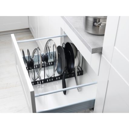WENKO 53149100 - Pannen- en dekselhouder 18x18 cm zwart