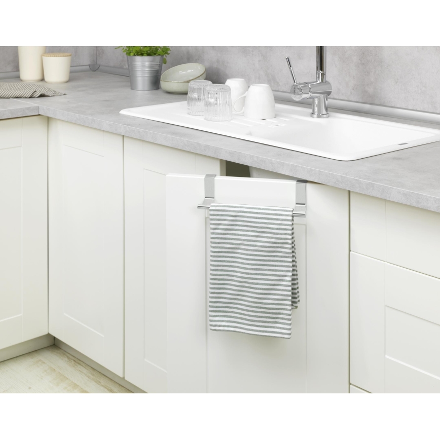 WENKO 53245100 - Handdoekhouder TELESCOPE 7x6 cm zilver/zwart