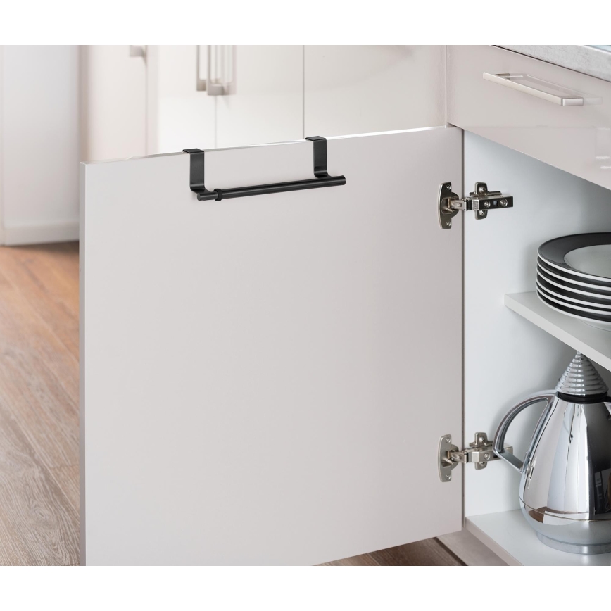 WENKO 53246100 - Handdoekhouder 7x6 cm RVS/zwart