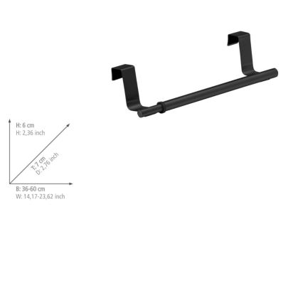 WENKO 53247100 - Handdoekhouder 7x6 cm roestvrij staal/zwart