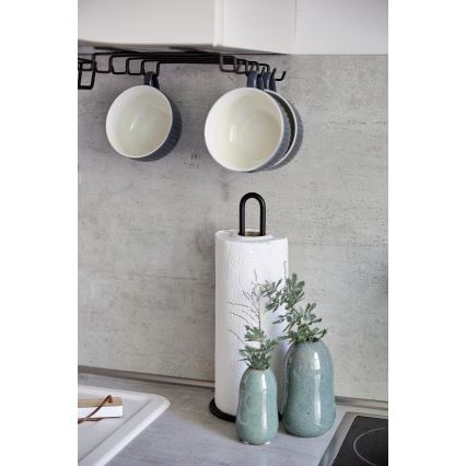 WENKO 53256100 - Keukenrolhouder 12,5x32,5 cm zwart