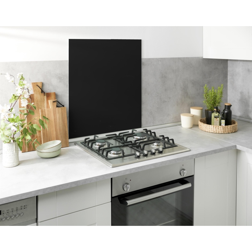 WENKO 53881100 - BLACK spatscherm 60 x 70 cm, zwart