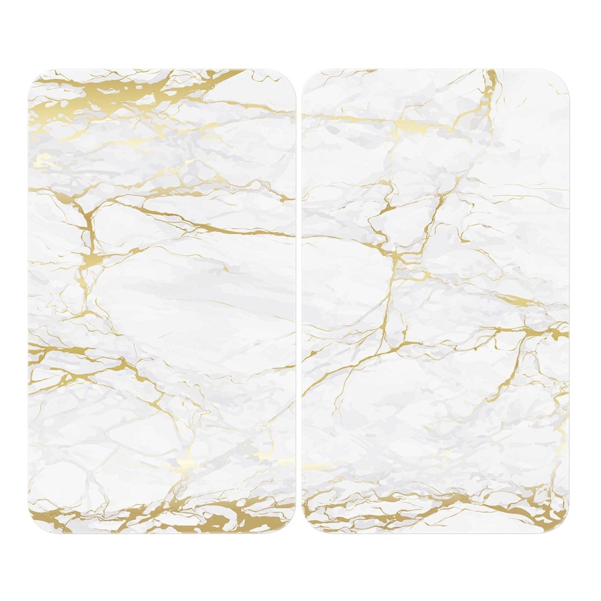 WENKO 53901100 - Afdekking voor kookplaat 30x52 cm wit/grijs/transparant