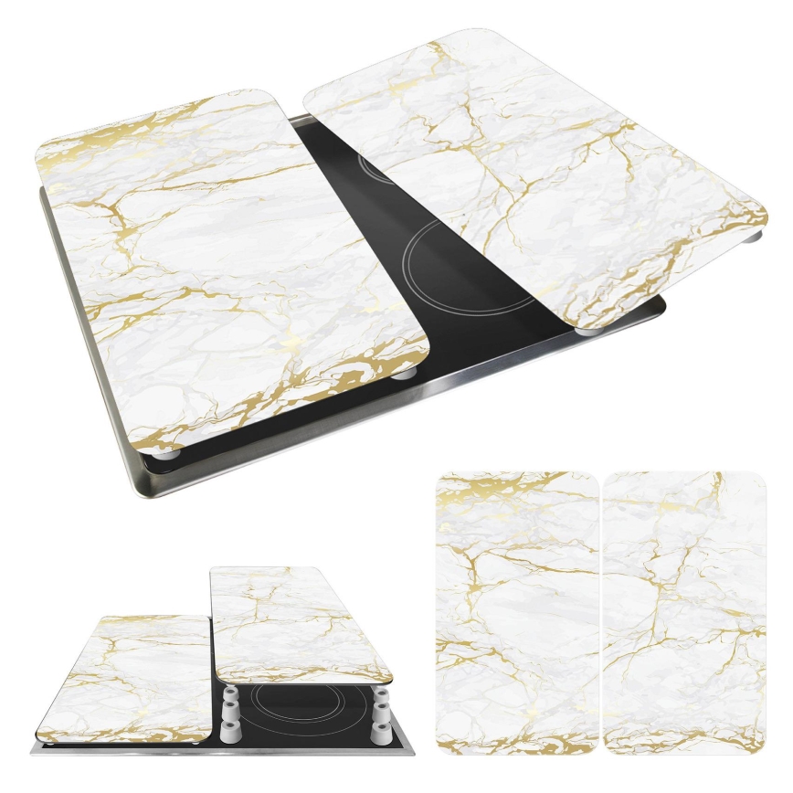 WENKO 53901100 - Afdekking voor kookplaat 30x52 cm wit/grijs/transparant
