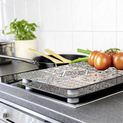 WENKO 53904100 - Afdekking voor kookplaat 30x52 cm veelkleurig/grijs/doorzichtig