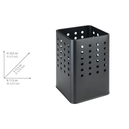 WENKO 54017100 - Bestekhouder SILIO 11,5x16,5 cm zwart