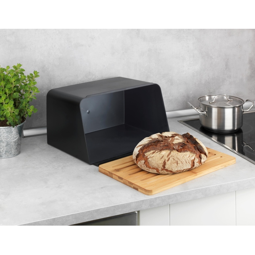 WENKO 54098100 - Broodtrommel KUBO 35x26,5 cm zwart/bruin