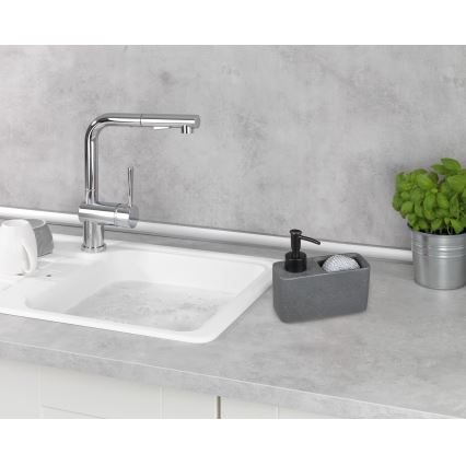 WENKO 54669100 - Zeepdispenser RESA 14,5x14,3 cm grijs/zwart