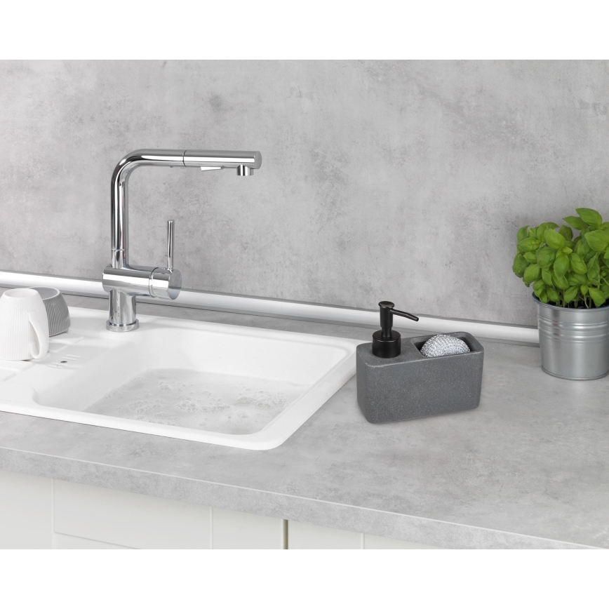 WENKO 54669100 - Zeepdispenser RESA 14,5x14,3 cm grijs/zwart