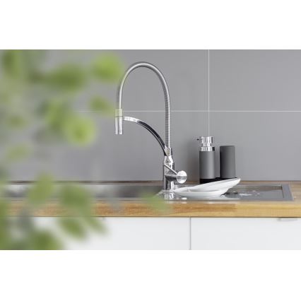 WENKO 54735100 - Schoonmaakstation EASY SQUEEZ-E 15x18 cm grijs/grijs