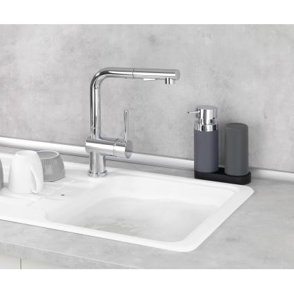 WENKO 54735100 - Schoonmaakstation EASY SQUEEZ-E 15x18 cm grijs/grijs